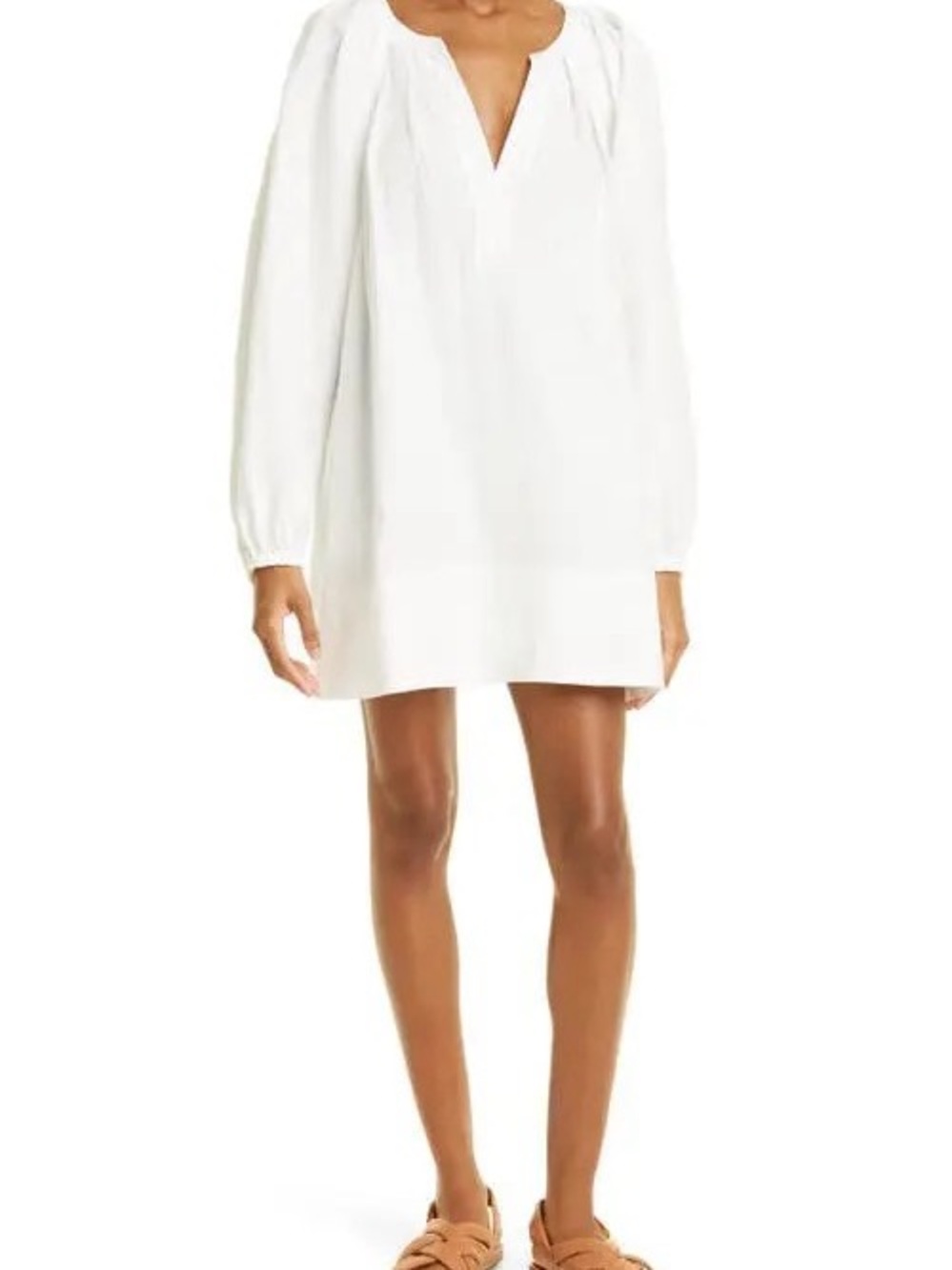 A.L.C. Nomad Tunic Mini White Long-Sleeve Mini Shift Dress
